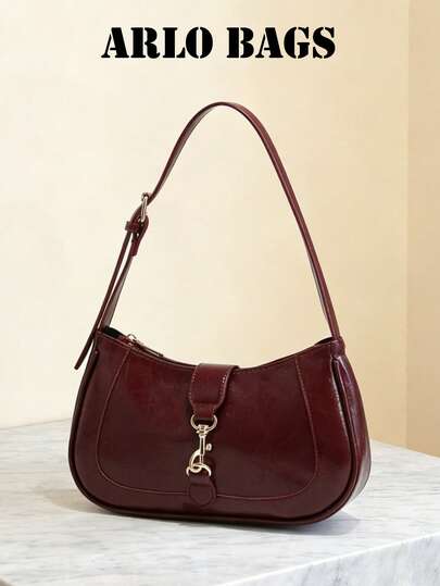 1 pièce Sac bandoulière ajustable en forme de croissant de style vintage minimaliste, convient pour les rendez-vous, les sorties, les fêtes, compact et portable