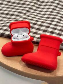 1 pieza Funda de silicona para auriculares Bluetooth, compatible con Apple Pro 2/3/4, Funda protectora compatible con auriculares inalámbricos Apple de 2da/3ra/4ta generación - Rojo - Ver 1