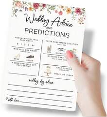 Printed Party Bridal Shower Game – Wedding Prediction Cards Guests, Fun Advice And Guessing Activity, Wildflower In Bloom Theme, Set Of 30 - Prediction Cards - 查看 4
