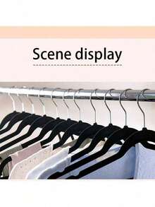 5 chiếc móc treo quần áo cao cấp bằng nhung, chống trượt, chắc chắn, bền bỉ, lý tưởng cho tủ quần áo. - Nhiều màu - Xem 7