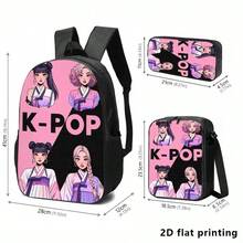 Bộ ba lô màu hồng, túi du lịch gồm 1 ba lô thông thường phù hợp cho học sinh. Bộ sản phẩm gồm 1 ba lô có khóa kéo, 1 túi đeo chéo và 1 hộp bút, tất cả đều có thể giặt máy. - Bộ - Xem 2