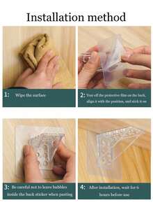 2/4/8pcs No Drill Large Shelf Brackets - Clear - View 5