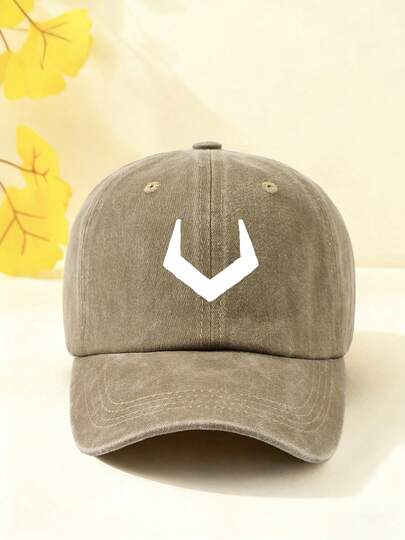 1pc Unisex Antler Printing Washed Baseball Cap Vintage Adjustable Outdoor For Travel Beach For Boys And Girls Men Women Christmas Gift