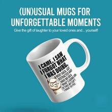 11oz "I Came, I Saw, I Forgot What I Was Doing" Ceramic Mug, Gift For Elderly, Mom, Dad, Grandparents, 70th, 80th, 90th Birthday, White - Black - View 2