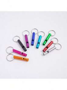 1/5pcs Cat/Dog Training Whistle, Outdoor Camping Survival Whistle Keychain, Metal Travel Rescue Training Referee Whistle, High Frequency - Multicolor - View 7