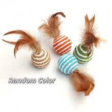 Feather Paper Rope Ball Cat Toy, Scratch-Resistant, Durable Biting, Self-Grinding, Sisal Ball, Cat Scratch, Cat Teaser, Cat Pet Supplies - Multicolor - View 13