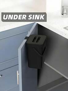 1 pieza Cubo de basura multifuncional, Cubo de basura colgante de 3L/0,79 galones, Cubo de basura de cocina conveniente, Cubo de basura montado en la pared 2 en 1, Compostador de calidad, Cubo de basura de oficina, Artículo para el hogar, Accesorio de cocina - Multicolor - Ver 9
