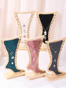 Creative Foot-Shaped Bamboo & Wood Necklace/Anklet Jewelry Display Stand, Pendant Prop For Jewelry Photography - Multicolor - View 11