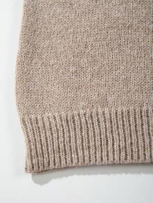 Autumn/Winter New Solid Color Loose Comfortable Retro Round Neck Commuting Sports Minimalist Unisex Casual Long Sleeve Knit Top - Apricot - View 11