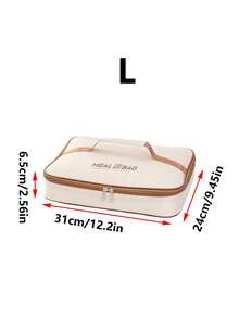 1pc Insulated Lunch Bag, Tote Bag, Rectangular Lunch Box Bag, Flat Lunch Bag, Rice Bag, Canvas Insulated Bag - Multicolor - View 12