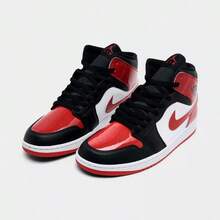 Nike Air Jordan Retro 1 Mid SE Black White Red Casual Shoes Men's HV4091-006 | Comfortable - 黑紅色 - 查看 2