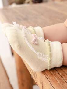 2 Pairs Baby Socks, Soft & Skin-Friendly Newborn Infant Socks, Girls Mid-Calf Baby Socks - Multicolor - View 5