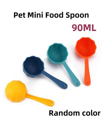 1pc Random Color 90ml Plastic Mini Cat/Dog Food Scoop, Dedicated Measuring Spoon, Sealed Can Lid Spoon, Pet Supplies