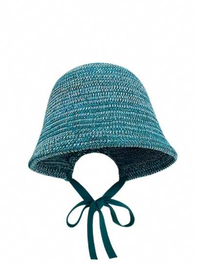 2026新款条纹撞色渔夫帽，中等厚度，可调节抽绳，不会遮挡马尾辫，小面积遮盖脸部，高品质，缎带设计，百搭