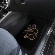 4pcs/Set Cartoon Rabbit Design Car Floor Mats, Full Coverage Front & Rear, Ideal For Car Interior, Made Of Plush Velvet Material, Easy To Clean, Suitable For Sedans, And SUVs, Enhancing Driving Pleasure! - Cartoon Rabbit - View 11