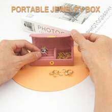 Mini Jewelry Box, Compact Travel Jewelry Box, Women's Portable Travel Jewelry Storage Box, Rings & Earrings - Multicolor - View 2