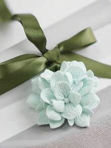 1个3D绣球花造型硅胶蜡烛模具，DIY环氧树脂香石石膏硅胶模具 - A-白色 - 查看 3