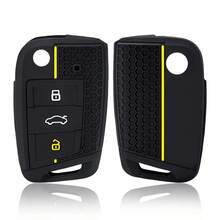 适用于大众高尔夫7 GTI、POLO、T-Cross、T-Touran、Tiguan、Octavia、Rapid、Fabia、Seat Ibiza、Leon、Ateca的新款钥匙壳保护套 - A - 查看 11