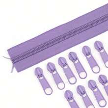 1 Set = 5m Zipper + 10pcs Metal Zipper Pulls, Colorful Nylon #3 Zipper With 10pcs Matching Metal Zipper Pulls, Suitable For Garments, Textiles, Bags - 5m Zipper + 10pcs Metal Zipper Pulls - View 17