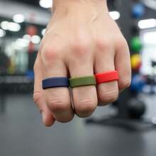 7 Pack Breathable Silicone Rings For Men, US Size 7-15, 8mm Wide Flexible Rubber Wedding Bands For Him, Comfort Fit Sport Finger Rings, Active Lifestyle Jewelry - Multicolor - View 5