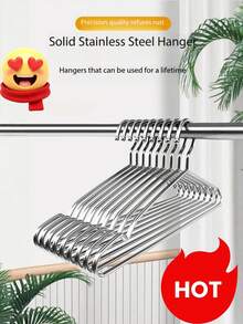 Móc treo quần áo bằng thép không gỉ 100%, dày dặn, bền chắc, chống gỉ sét, thích hợp cho gia đình và ký túc xá, không trầy xước, sử dụng lâu dài. Một chiếc móc treo bằng thép không gỉ dùng được trọn đời, giá hơi cao hơn nhưng chất lượng hoàn hảo, không bị đổi màu, gỉ sét hay hư hỏng, không thể vỡ và bền bỉ. - 100% thép không gỉ - Xem 2