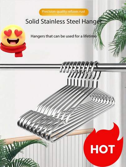Móc treo quần áo bằng thép không gỉ 100%, dày dặn, bền chắc, chống gỉ sét, thích hợp cho gia đình và ký túc xá, không trầy xước, sử dụng lâu dài. Một chiếc móc treo bằng thép không gỉ dùng được trọn đời, giá hơi cao hơn nhưng chất lượng hoàn hảo, không bị đổi màu, gỉ sét hay hư hỏng, không thể vỡ và bền bỉ.