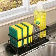 1pc Multifunctional Sink Drain Rack, Dishwashing Liquid Sponge Cloth Rack, Kitchen Utensil Draining Rack, Upgraded Carbon Steel Kitchen Rack, Sink Wipe Cloth And Carbon Steel Faucet Wipe Cloth, Cleaning Scouring Pad Holder, Carbon Steel Material, Kitchen Storage Rack, Easter Gift, Mother's Day Gift - Multicolor - View 11