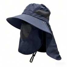 1 Pieza Sombrero de cubo con protección solar de 360° con estilo - Protección integrada para el cuello - Para pesca, senderismo, actividades al aire libre y ciclismo, máscara facial desmontable, sombrero de ala ancha transpirable. - sombrero para el sol - Ver 13