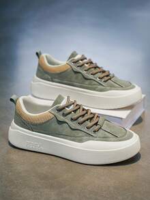 2026 New Fashion Versatile Men's Thick Sole Casual Sneakers, Low-Top Shoes - Green - View 4