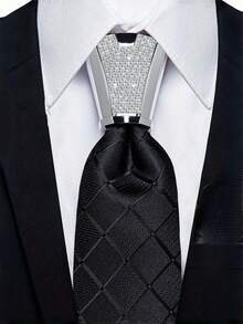 1个多功能领带夹，奢华闪亮多色领带配饰，适合男士日常佩戴，优雅水钻领带夹 - 滿鑽領帶扣 - 查看 2