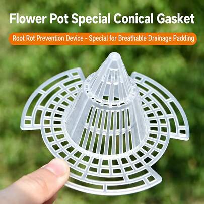 10 قطع/قطعة واحدة من وسادات أصيص الزهور المخروطية السميكة والقوية، لوازم زراعة الحدائق الخارجية، قابلة للتهوية والصرف، تمنع تعفن الجذور، مع شبكة في القاع، الحجم الكبير يمكن تقليمه، مناسبة لأصص مختلفة وأصص البونساي لترشيح فقدان التربة