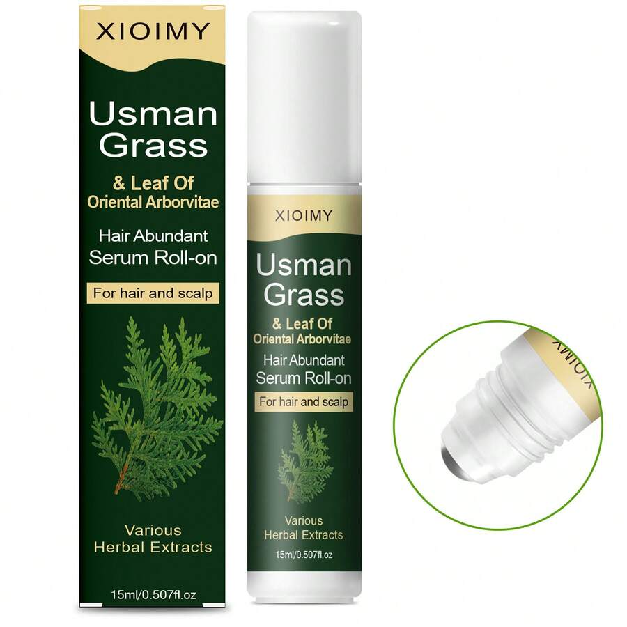 Xioimy 15毫升乌斯曼草和柏树头皮按摩精华，360°按摩滚轮设计，草本植物精华，减少DHT头皮精华 | 舒缓头皮，强健发根，使稀疏头发看起来更浓密丰盈，男女皆宜 [圣诞礼物] - 正裝 - 查看 1