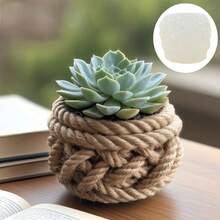 SUPWANPENG 1pc Knot Succulents Flower Pot Silicone Mold Exquisite Knot Modeling Resin Gypsum Flower Pot Mold Cement Concrete Flower Pot Mold Arts And Crafts Mold Decorative Gift - A - View 5
