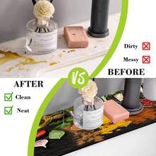 1pc, Kitchen Seasoning Pattern Sink Faucet Suction Pad, Drain Pad, Kitchen And Bathroom Sink, Countertop, Drain Pad, Diatomite Washbasin, And Cuttable Quick-Drying Pad. - Multicolor - View 11