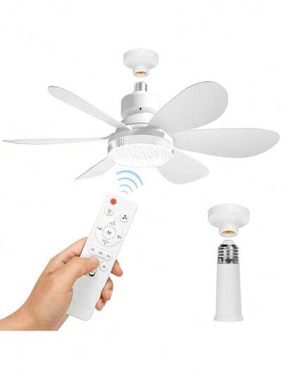 V03N Ventilador de Techo con Luz y Control Remoto, Luz Regulable 3000K-6500K 3 Velocidades 40W