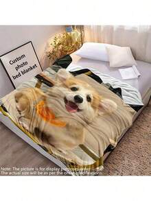 1 pieza Manta de franela personalizada con foto - Manta de tiro de franela personalizada con diseño impreso, lavable a máquina, edredón suave para todas las estaciones, adecuado para parejas, aniversario, boda, regalo del Día de San Valentín, decoración del hogar moderna, manta personalizada, mejor para Navidad, temporada de bodas, Pascua, regalo de cumpleaños para familiares y amigos (por favor, sube una imagen clara), la imagen es solo para fines de exhibición, el tamaño real depende de la especificación seleccionada - Multicolor - Ver 17