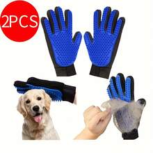 1pc/2pcs Pet Grooming Gloves, Deshedding And Massage Function Grooming Gloves For Dogs And Cats To Remove Loose Hair, Cat Cleaning And Grooming Gloves, Pet Grooming Massage Cat Gloves, Deshedding Gloves, Brush. - Multicolor - View 8
