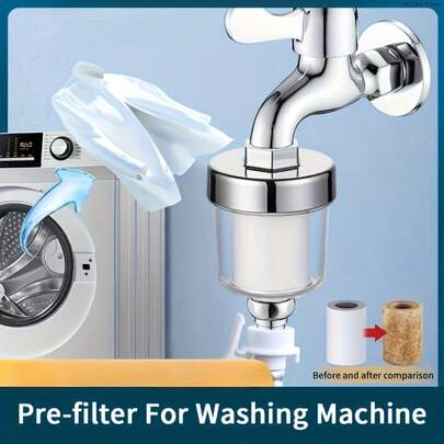 1pc High Output Water Purifier Kit: Universal Faucet Filter For Bathroom Showers ,New Pre-Filter Water Outlet Purifier Kits Universal Faucet Filter For Kitchen Bathroom Shower Household Filter PP Cotton Element