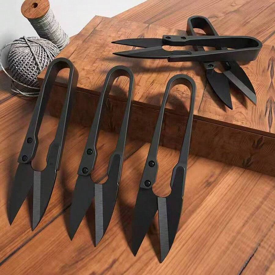 2pcs Carbon Steel Sewing Scissors, U-Shaped Trimming Shears, Embroidery Craft Scissors, Easy To Use For DIY Sewing - A - View 1