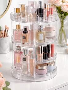 Organizador de Cosméticos Giratorio 360° – Exhibidor Acrílico de Gran Capacidad para Maquillaje y Perfumes ✨ - transparente - Ver 1