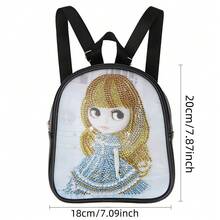 1pc Diamond Painting Backpack Kit, Cartoon Character Pattern, PU Leather Material, With Round Crystal Diamond Art, Artistic Craft Gift, Suitable For Travel, School Opening Gift - View 2