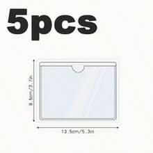 20/10/5pcs Self-Adhesive Label Holders, Transparent Name Card Sleeves 2 Sizes, Self-Adhesive Checkbook Covers, Waterproof Labels For Storage Boxes, Classrooms, Offices And Home Organization - Rectangle - View 14