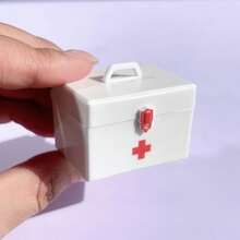 1pc 1/12 Scale Mini Medical Box/First Aid Box/Health Box/Medical Box, Miniature Small Medicine Cabinet Model, Dollhouse Model, Pretend Play Toy, Micro Landscape Hospital Accessory - Multicolor - View 14