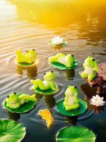 1pc Random Creative Frog Figurines, Dynamic Elements For Micro Landscape, Cute Desktop Room Decor - Animal - View 9