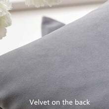 1pc Chenille Throw Pillow Cover, Modern Style Velvet Pillowcase Suitable For Living Room And Household Use - Black - View 4