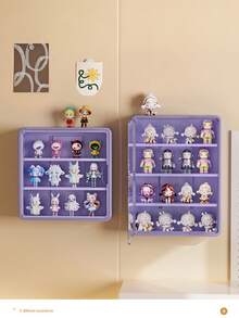 盲盒展示柜，壁挂式展示柜，透明展示架，防尘储物展示盒，壁挂式设计，无需钻孔 - 彩色 - 查看 7