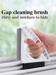 1件装二合一窗槽清洁刷带刮刀 | 手持式缝隙除尘刷，适用于窗槽、浴室和厨房缝隙 - 多色 - 查看 3