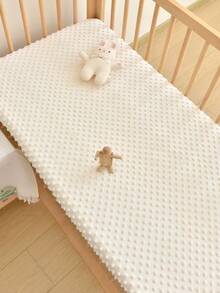 1pc Baby Crib Comforter Plush Bedsheet Fitted Sheet Set, Soft & Comfortable Newborn Patchwork Mattress Cover, Suitable For All Seasons, Machine Washable - White - View 20