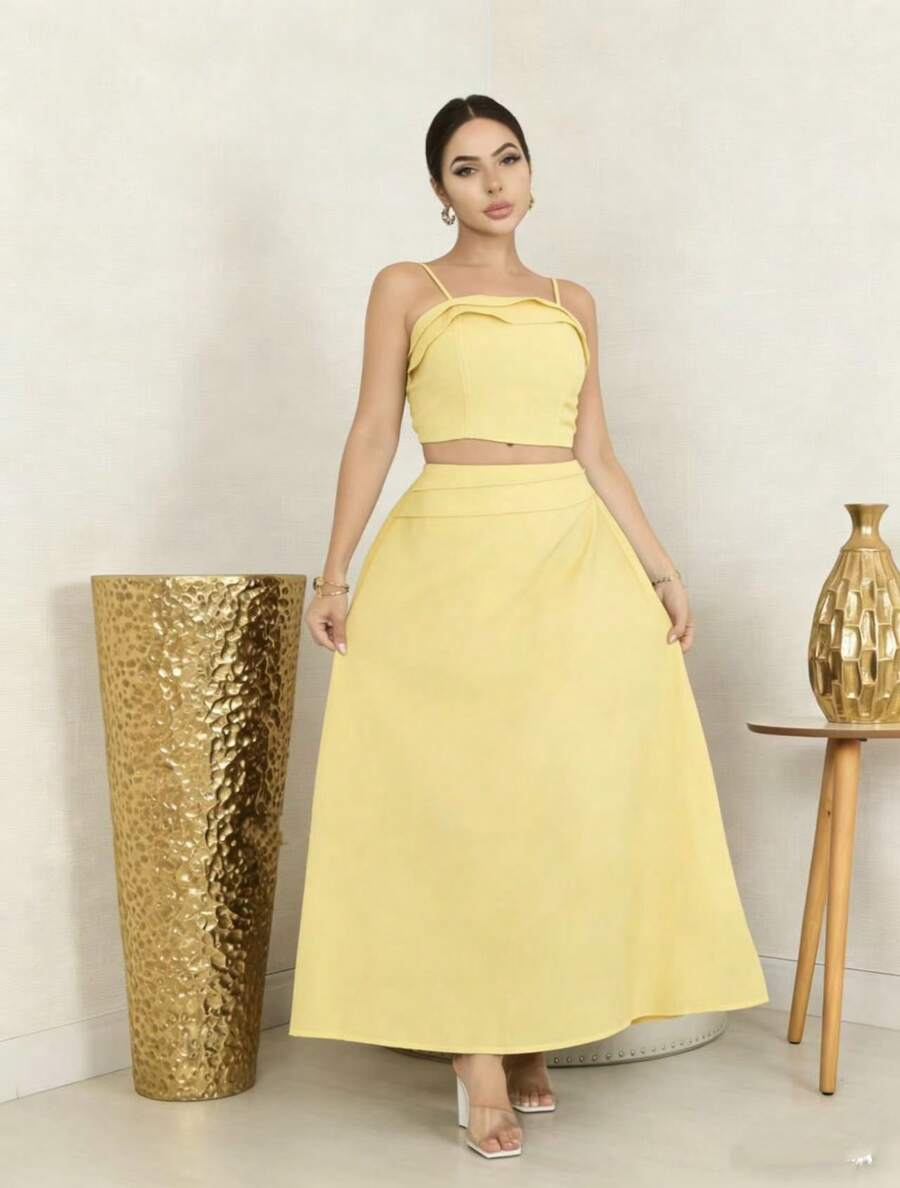 Delicate Women's Set, Sweet And Chic Style H-17 - Yellow - View 1