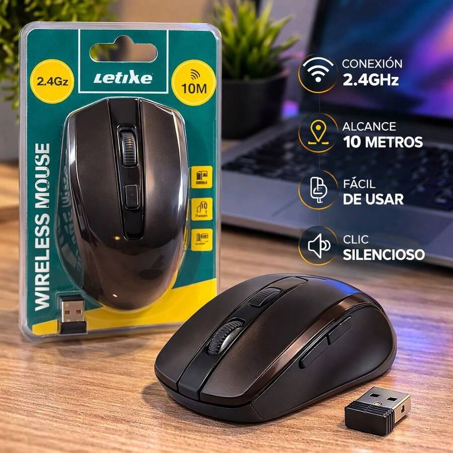 MOUSE INALAMBRICO, 10 METROS Y 2.4 GHZ - Ver 1